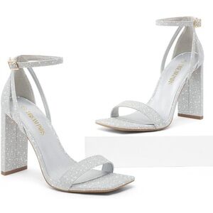 DREAM PAIRS High Heels Chunky Block Square Toe Elegant Open Toe Heel 7.5